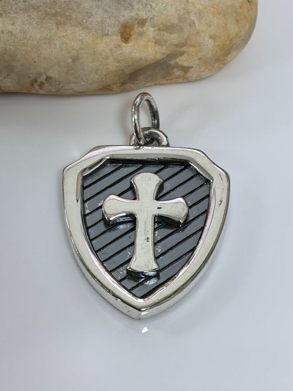 James Avery Cross and Shield Charm, S925 Silver Jewelry